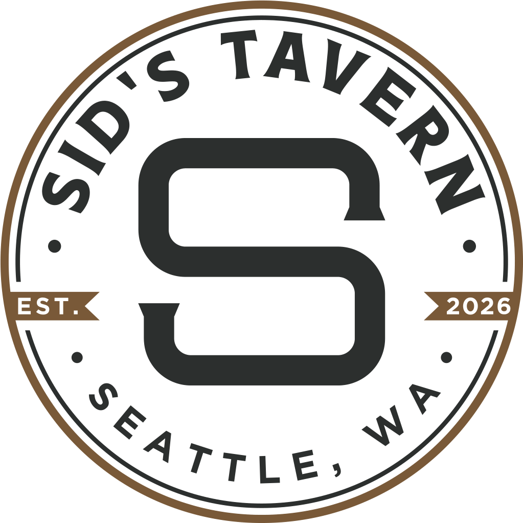 Sid's Tavern logo: a round badge with a large S, established 2026, Seattle, WA